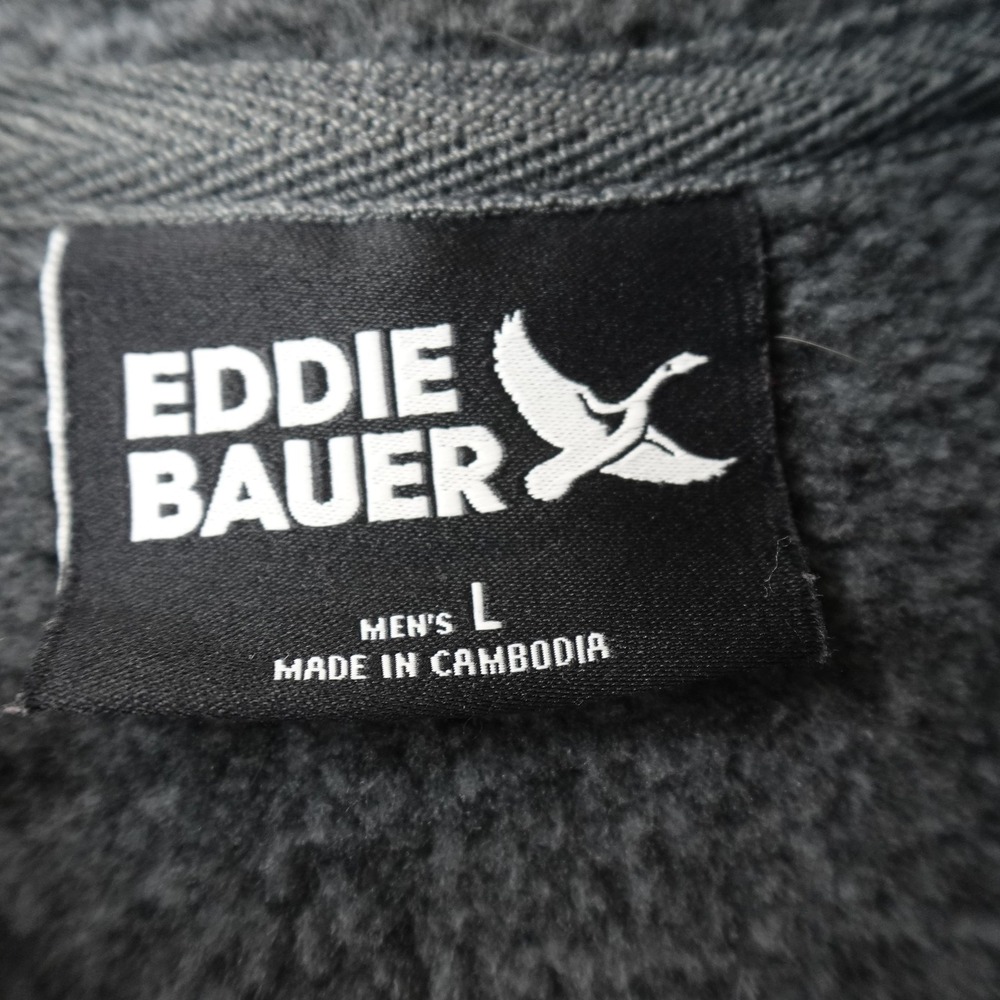Eddie Bauer Vest Mens L Gray Fleece Full Zip Outdoor Hiking Casual Warm Trail - Picture 5 of 13